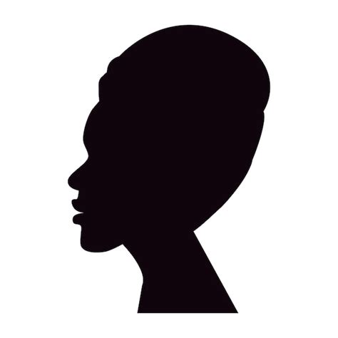 Perfil De Imagen De Silueta De Una Mujer Afroamericana Que Lleva Un