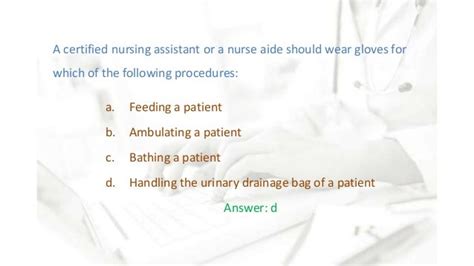 Questions And Answers To Thr Cna Test Holfflowers