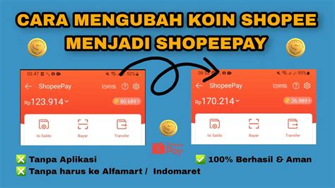 Mengubah Koin Shopee Jadi Shopeepay Tanpa Aplikasi Mudah