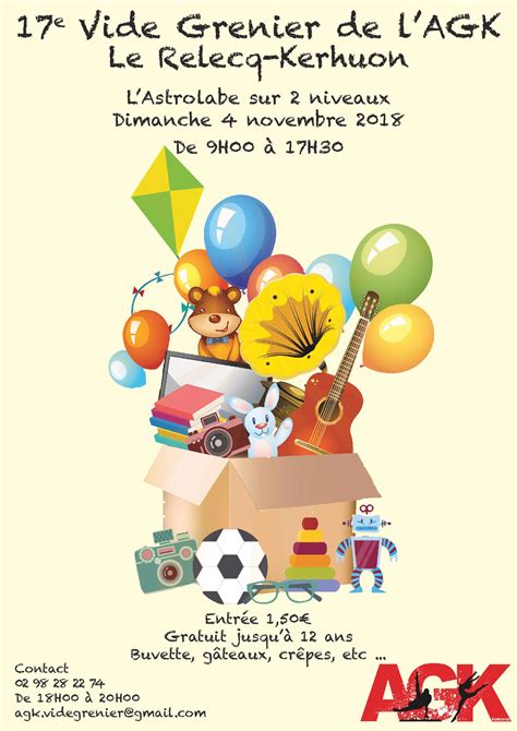 Affiche Vide Grenier Association Gymnique Les Kerhorres