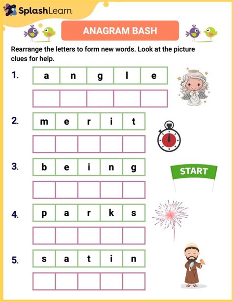 Anagram Bash: Wordplay Wonders – Printable Spelling Worksheet