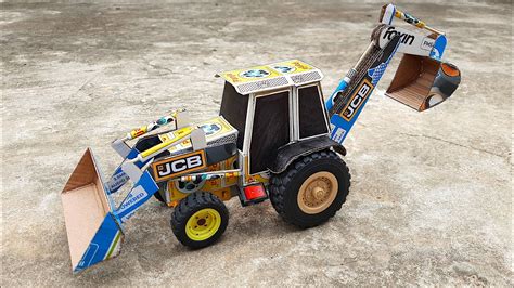 How To Make Jcb From Matchbox At Home Diy Jcb Backhoe Loader With Matchbox Bulldozer Toy