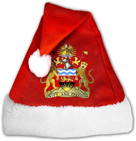 Red Velvet Christmas Hat Malawi National Emblem Santa Hat