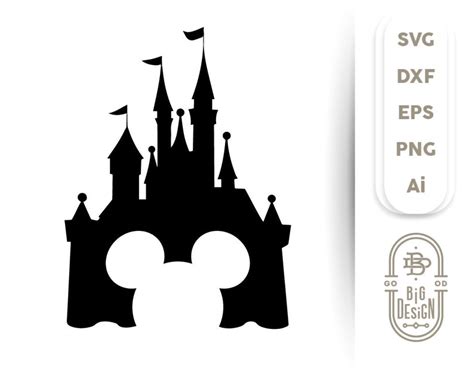 Disney Castle Svg Mickey Svg Disney Castle With Mickey Etsy