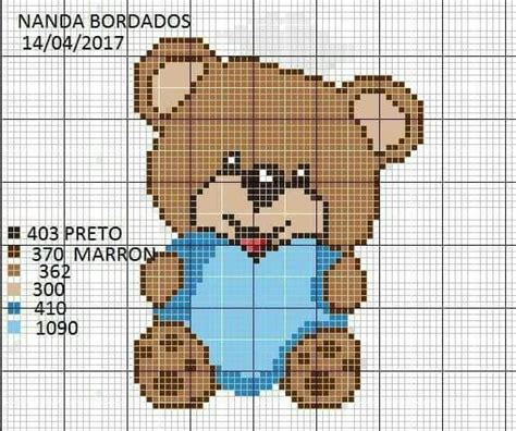 Pin de Aline Alvarez em INFANTIL Gráficos Ponto Cruz Urso ponto cruz