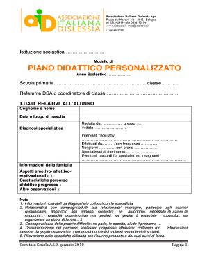 Compilabile Online Itisff Modello Di Piano Didattico Personalizzato