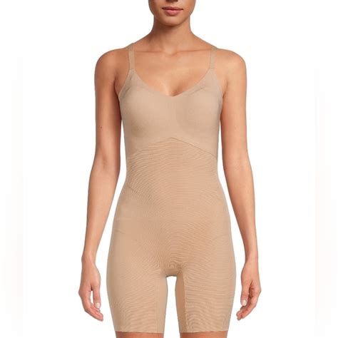 Honeylove Intimates And Sleepwear Honeylove Mid Thigh Bodysuit Sand Xl New Poshmark