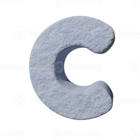 Snow Text Effect Letter C 3d Render 16317149 Png