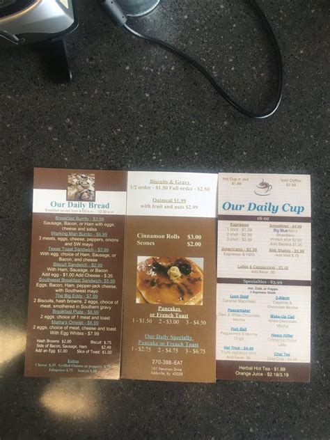 Menu At Our Daily Bread Llc Desserts Eddyville