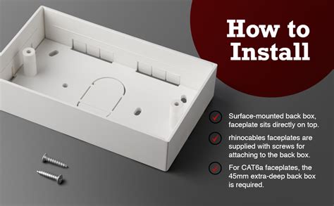 Rhinocables Ethernet Back Box For Faceplates Fits Wall Plate For