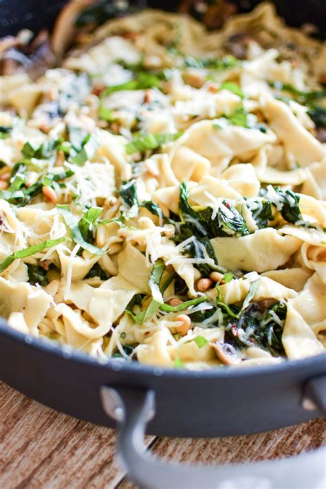 Mushroom and Spinach Pappardelle PastaCooking and Beer