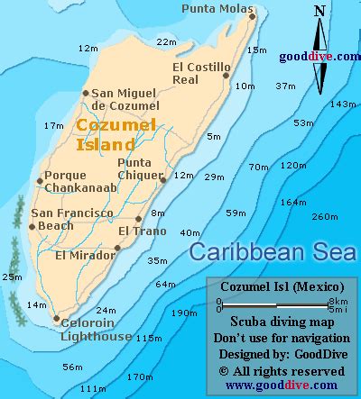 Cozumel map - GoodDive.com