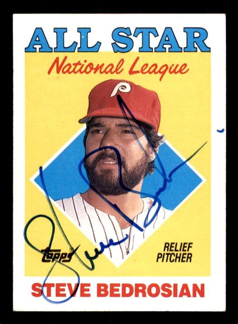 Topps Baseball Steve Bedrosian Signed Auto Autograph No Coa