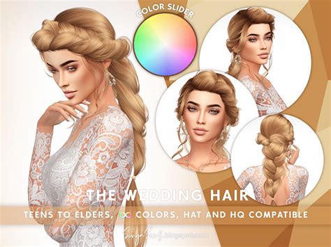 The Sims Resource SonyaSims The Wedding Hair COLOR SLIDER RETEXTURE