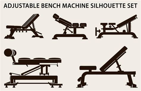 Set Of Gym Equipment Silhouette Vector Fitness Element Machine