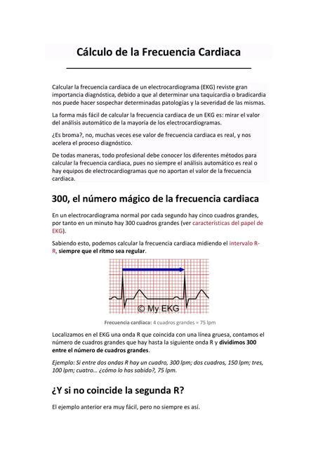 Cálculo De La Frecuencia Cardiaca Oscar Ramirez Udocz