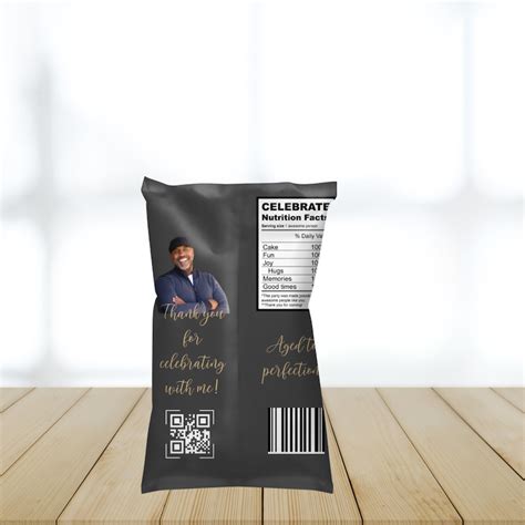 Adult Whiskey And Cigar Birthday Party Chip Bags Editable Any Age Men