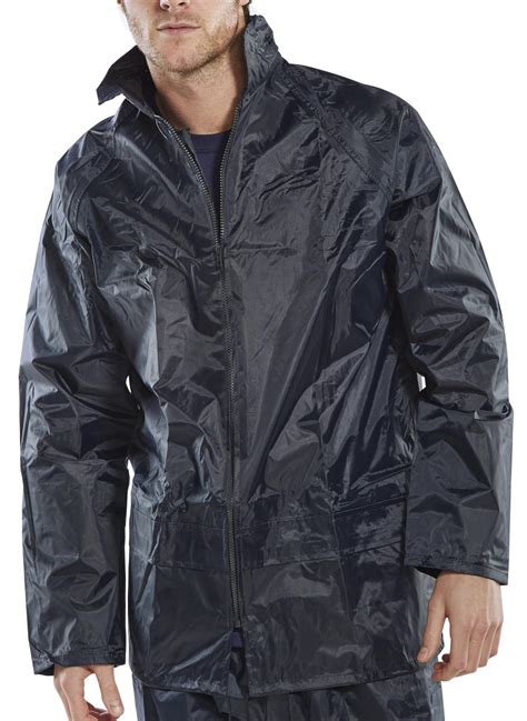 Navy Pvcnylon Waterproof Jacket