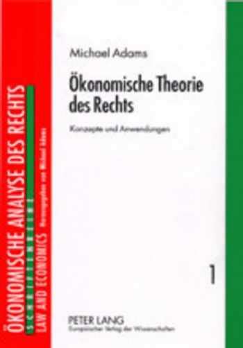 Ökonomische Theorie des Rechts Konzepte und 9783631392546 BooksRun