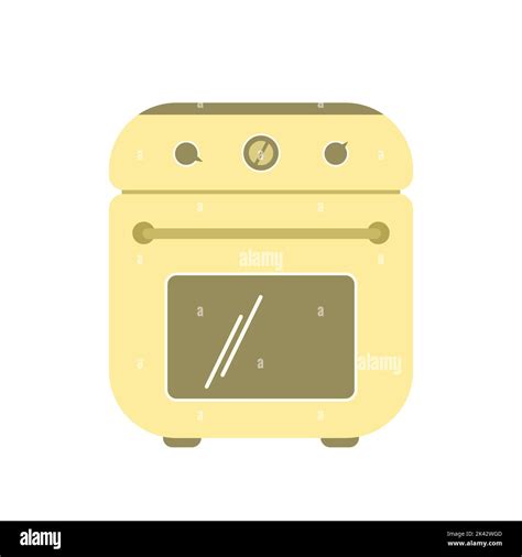 Cocina Estufa Y Horno En Estilo De Dibujos Animados Aislados Sobre