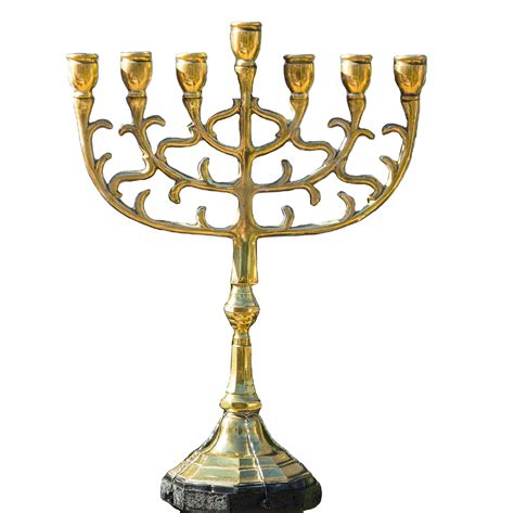 Gold Plated Israel Jewish Menorah Candle Holder Candlestick Buy Brass