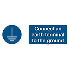 Iso Safety Sign Connect An Earth Terminal To The Ground Brady Part