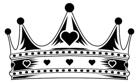 Premium Vector | Black and white illustration crown vector