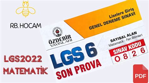 ÖZDEBİR LGS DENEME SINAVI 6 SON PROVA LGS MATEMATİK TAKTİKLİ VİDEO