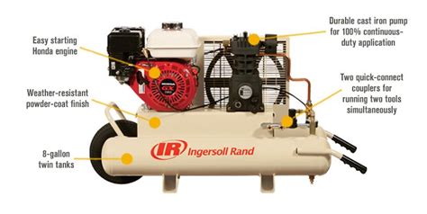 Ingersoll Rand Gas Portable Air Compressor Hp Cfm At Psi