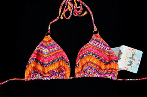 Luli Fama Triangle Swim Bikini Top Medium M New Ron Y Paraiso Swimwear