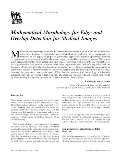 Pdf Mathematical Morphology For Edge And Overlap Detection For