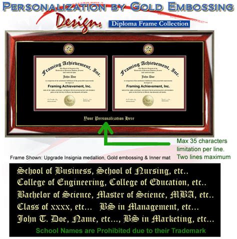 Two Dual Diploma Frame With Two Degrees And College Major Seal Logo