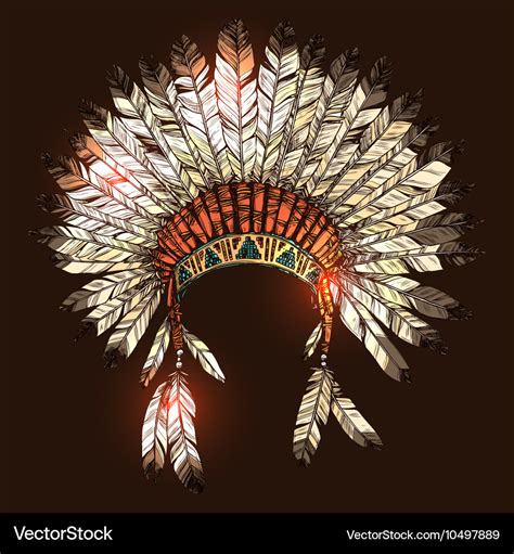 Hand drawn native american indian headdress Vector Image