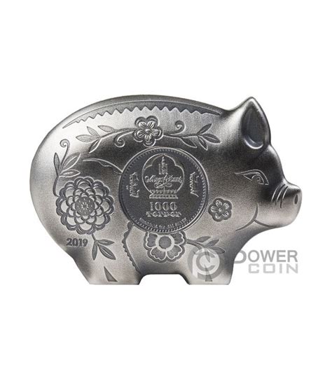 Jolly Pig Schweins Lunar Year Oz Silber M Nze Togrog Mongolia