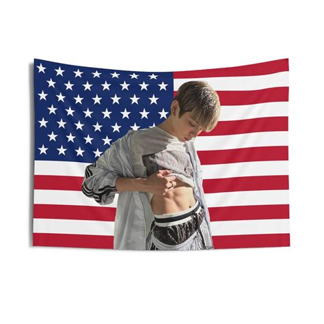 Riize Shotaro Abs Usa Flag Banner Wall Tapestry Kpop Tour Merch Album