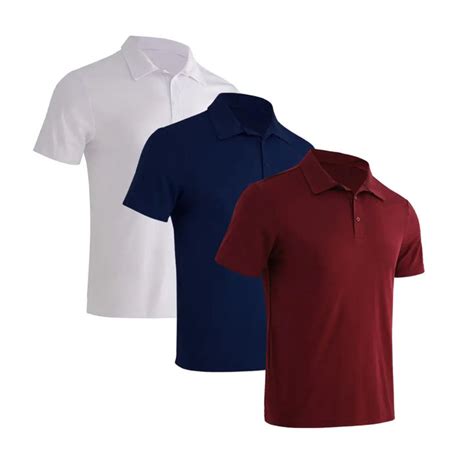 3 Pack Mens Short Sleeve Polo Shirt Summer Shirt For Men Leehanton