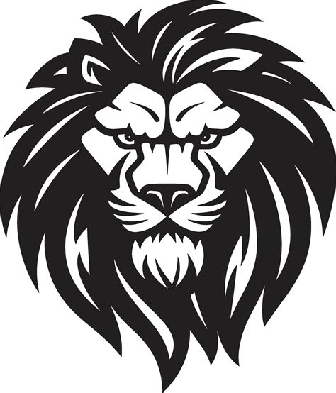 Feline Finesse A Black Lion Emblem Design Savage Grace The Black Vector