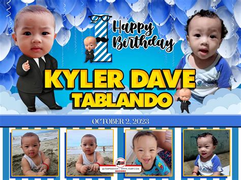 Happy 1st Birthday Kyler Dave Tarpaulin Design Copy 2