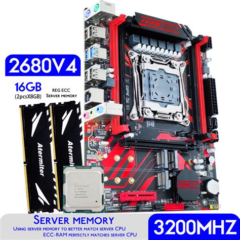 Atermiter X99 D4 Kit De Placa M E Xeon E5 2680 CPU V4 Processador LGA