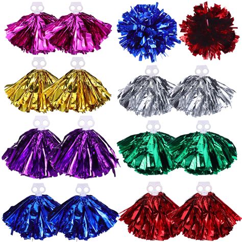 7 Pairs Pom Poms Cheerleading Pom Poms Metallic Cheer Sports Event