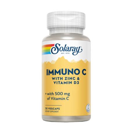 Solaray Immuno C Zinco E Vitamina D3 30 VegCaps