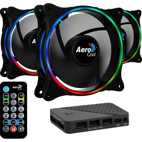 Kit 3 Coolers Eclipse 12 Pro Argb Hub Controle Aerocool Aerocool