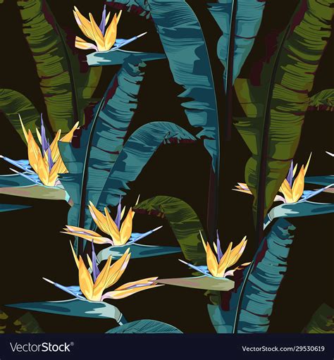 Tropic Summer Painting Seamless Pattern Royalty Free Vector