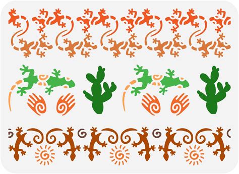 Amazon Fingerinspire Geckos Lizards Stencil X Inch Cactus