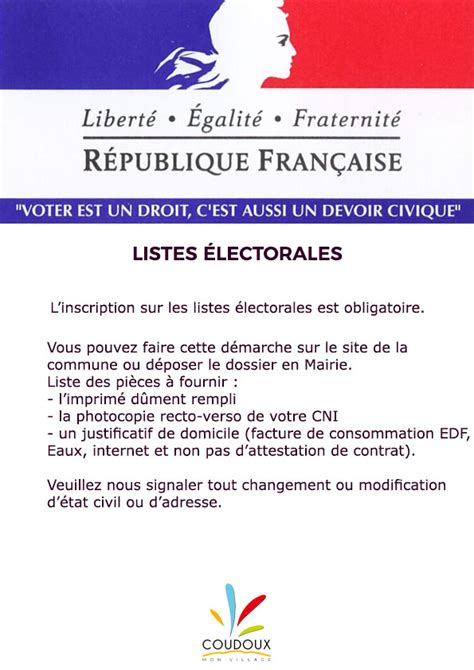 Inscription sur les listes électorales