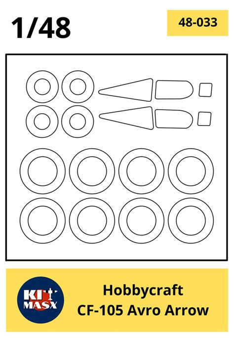 Hobbycraft Cf 105 Avro Arrow 172 Canopy And Wheel Masks Kit Masx