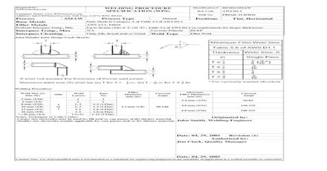 Smaw Fillet Aws D1 1