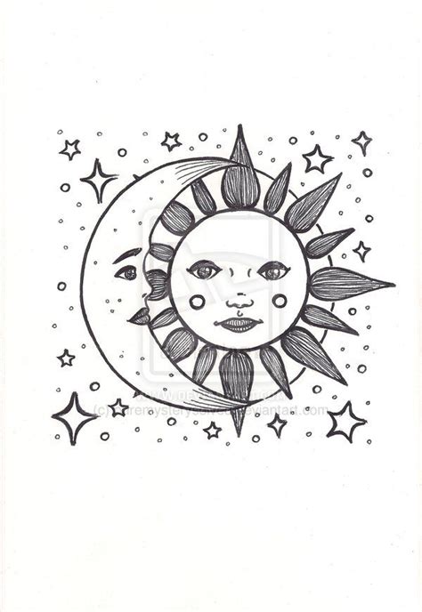 Sun And Moon Drawing at PaintingValley.com | Explore collection of Sun And Moon Drawing