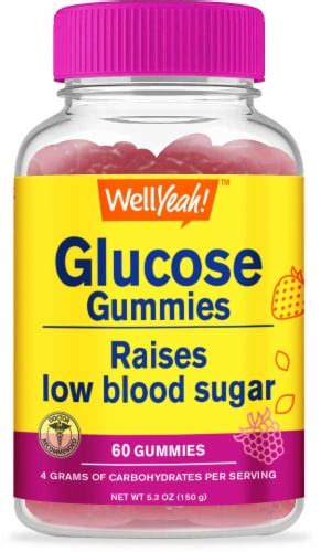 Wellyeah Glucose Gummies 4 Grams Of Carbohydrates Berry And Orange Flavors 60 Count 60 Count