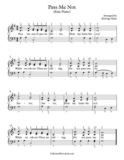 Free Piano Arrangement Sheet Music Pass Me Not Michael Kravchuk